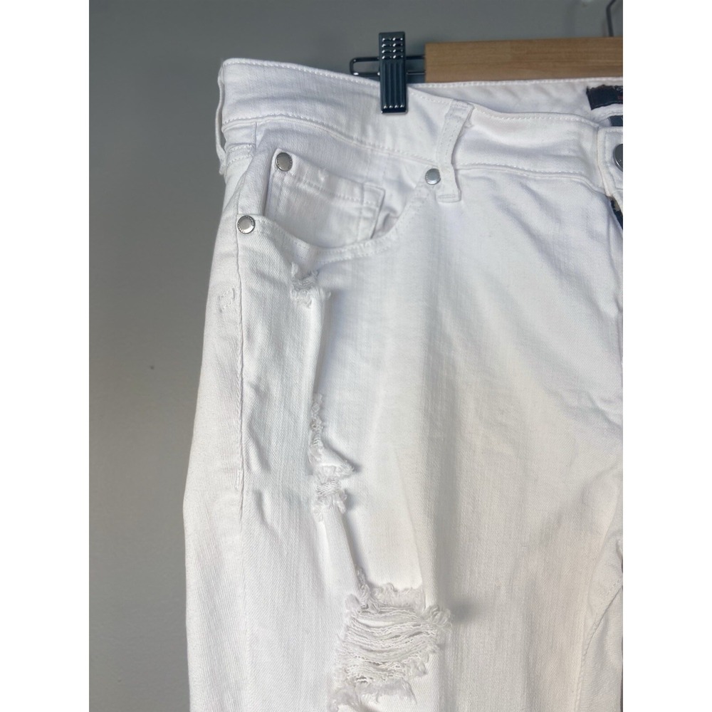 Torrid Crop Boyfriend Straight Vintage Stretch Mid Rise Jeans Size 18 Distressed - Picture 4 of 14